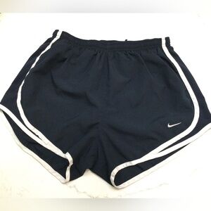 Nike tempo running shorts, size small, EUC, navy and white